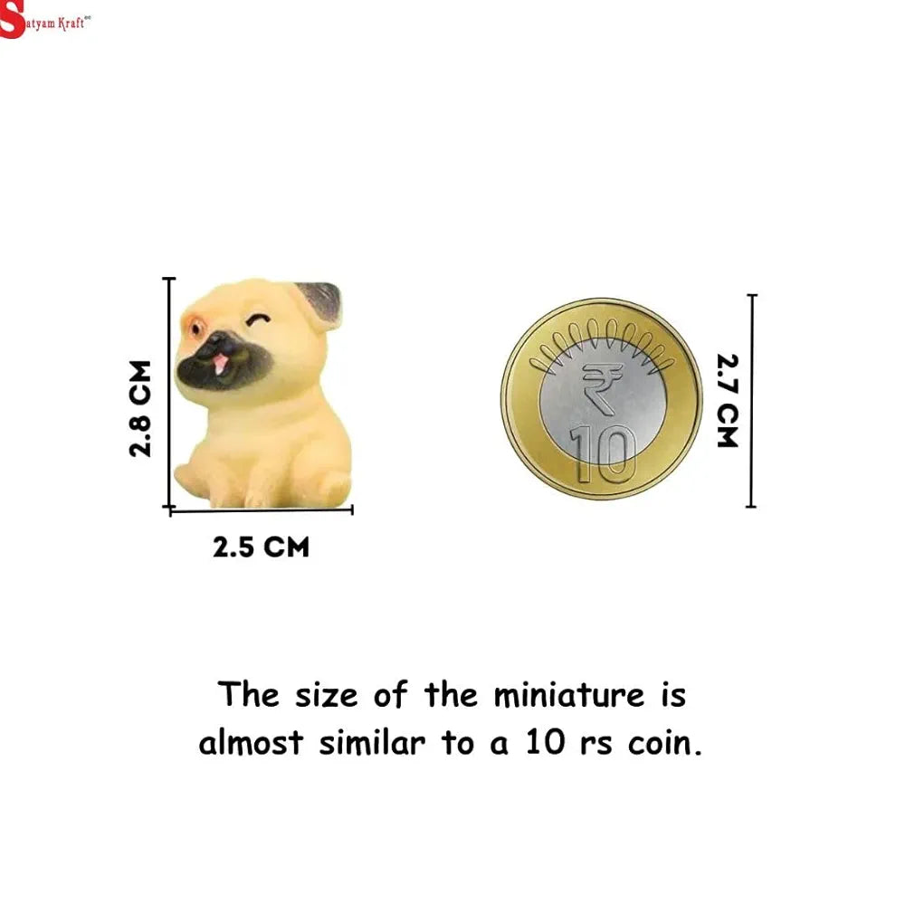 SATYAM KRAFT Resin 1 Set  Dog Miniature Figurines | Decorative Showpiece | Gift for Him/Her, Mother's Day, Home, Bedroom, Living Room, Office, Table, Car Dashboard | Festive Decor