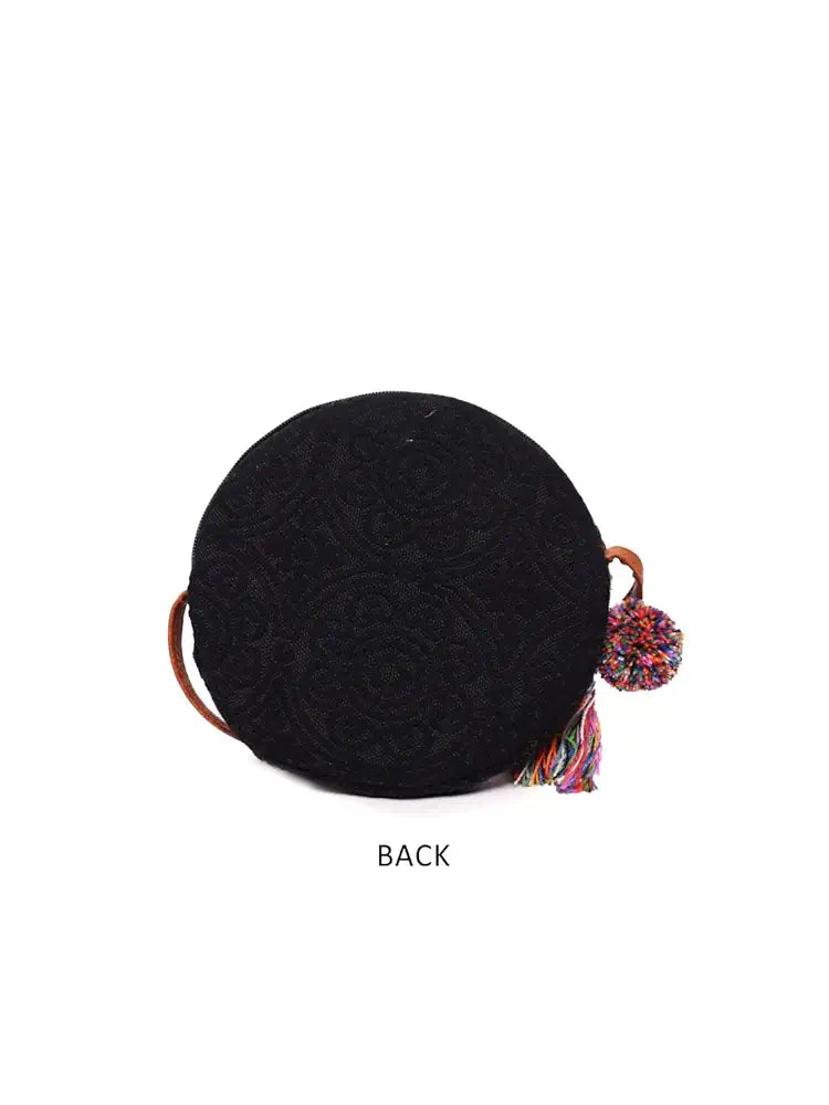 ASTRID Round Textured Sling Bag For Girls With Zip