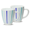 Larah by Borosil Blue Strip 390 Ml Mug Set | Set of 2