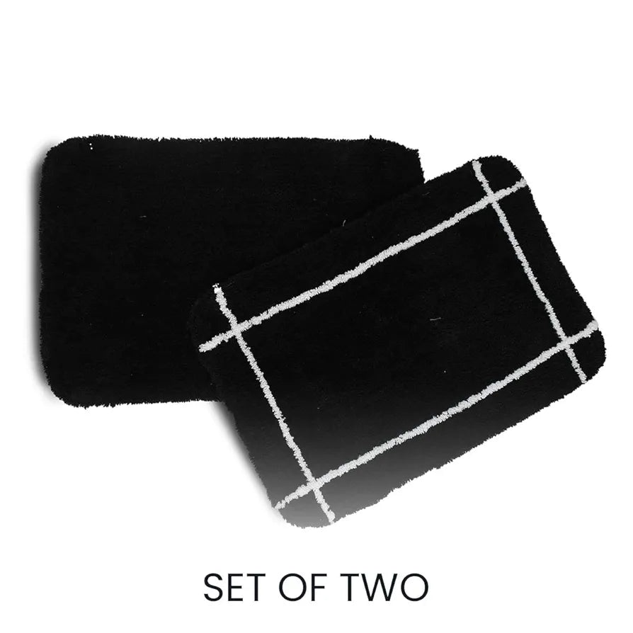 SASHAA WORLD Set of 2 Microfiber Bathmat 
