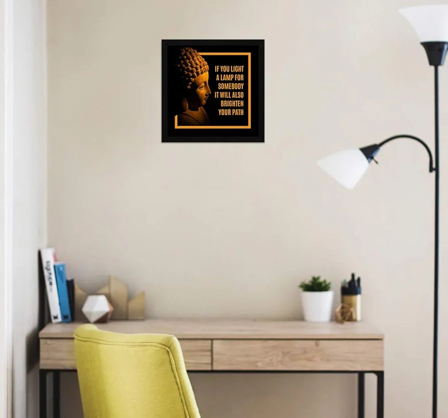 ArtX Paper Motivational Quote If you Light a Lamp Wall Art Painting, Photo Frame Multicolor, Motivational, 13X13 in, Set of 1