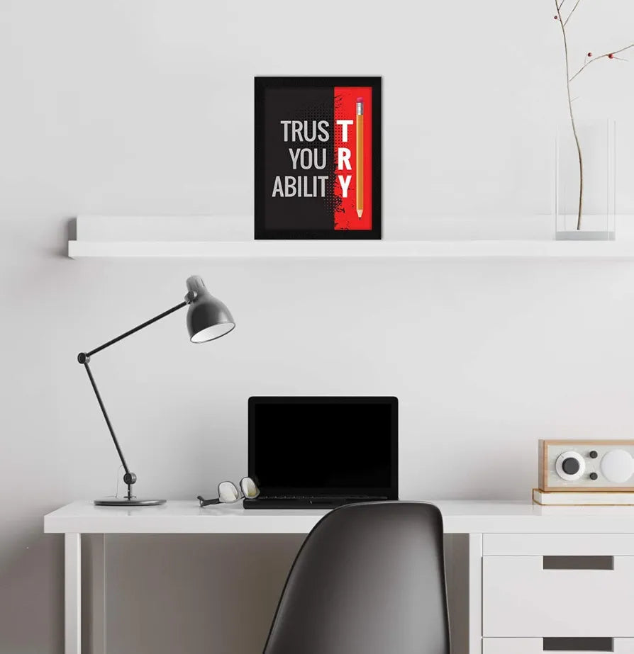 ArtX Paper Inspirational Quote Trust Your Ability Wall Art Painting, Multicolor, Motivational, 10 X 13 Inches, Set of 1