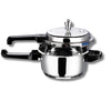 Vinod 18/8 Stainless Steel Pressure Cooker Outer Lid 5 Litre | Unique Sandwich Bottom Cooker | Induction and Gas Base