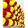 SPHINX Artificial Marigold Fluffy Flowers Garlands for Decoration - (Yellow & Red, 5 Pieces)