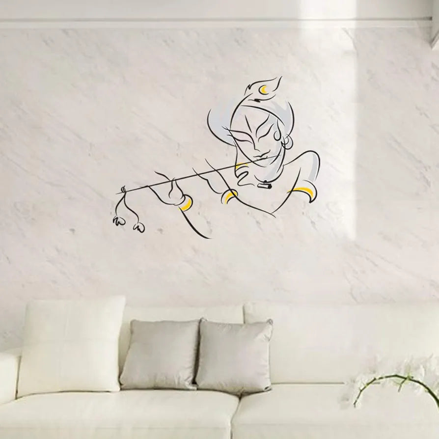 Rangoli White Glossy Vinyl Wall Sticker Premium Self-Adhesive Waterproof Decorative Wall Decal for Bedroom, Living Room, Office & Home Decoration Easy to Apply. Parent-13, Design-2