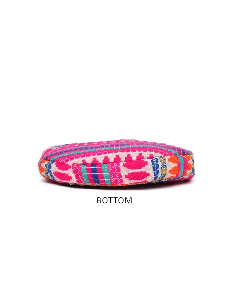 ASTRID Round Textured Sling Bag For Girls With Zip