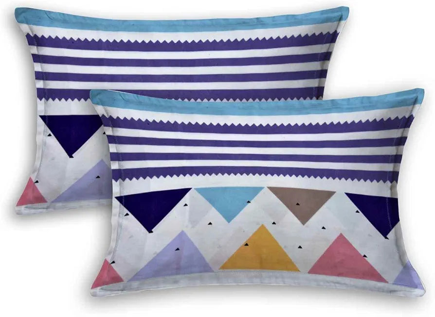 THE HOME STYLE 300 TC Cotton Feel Glace Cotton Printed King Size Double Bed Bedsheet with 2 Pillow Covers_90x100 Inches 