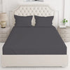 Layers Be Bold Cotton Bedsheet Set for All Seasons Lightweight 140 TC Queen Size Dark Grey