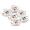 Larah by Borosil Glass Diana Cup and Saucer Set | Set of 6 |12-piece | 220ml | White