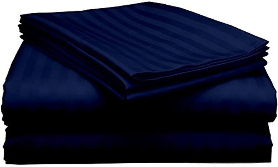 Purav Light Microfiber Flat Single Bed Bedsheet| Plain Striped Cotton Bedsheet with 1 Pillow Cover for Queen Size Bed| Supersoft 340 TC| Breathable| Wrinklefree| 