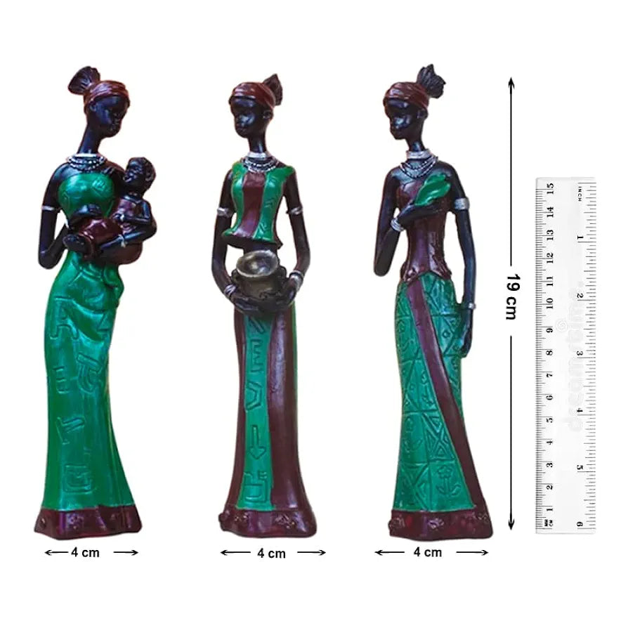 Xtore Beautiful Finish Uniquely Hand Crafted Home Decor African Tribal Women Art Piece - 