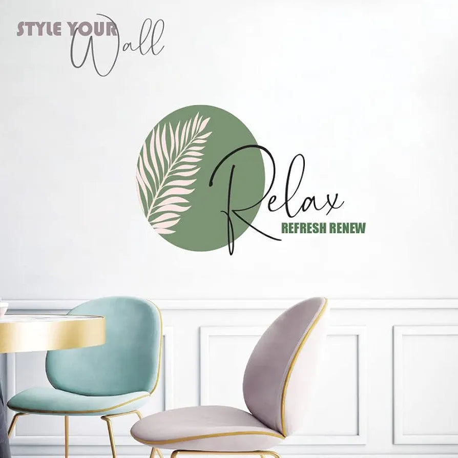 Kotart - Relax Refresh Renew Wall Stickers - PVC Vinyl Wall Decals for Home and Office Wall Décor