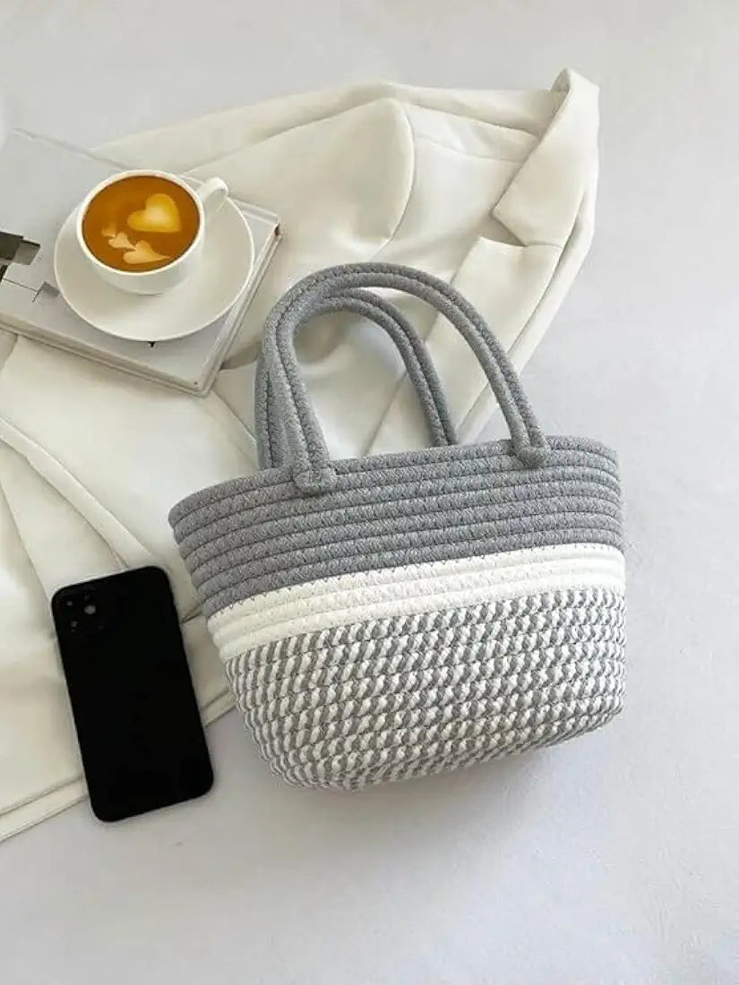BEAUTIFUL HOMMIESWomen's Stylish Straw & Polyester Tote Handbag for Office, Travel, College, Vacations & Shopping