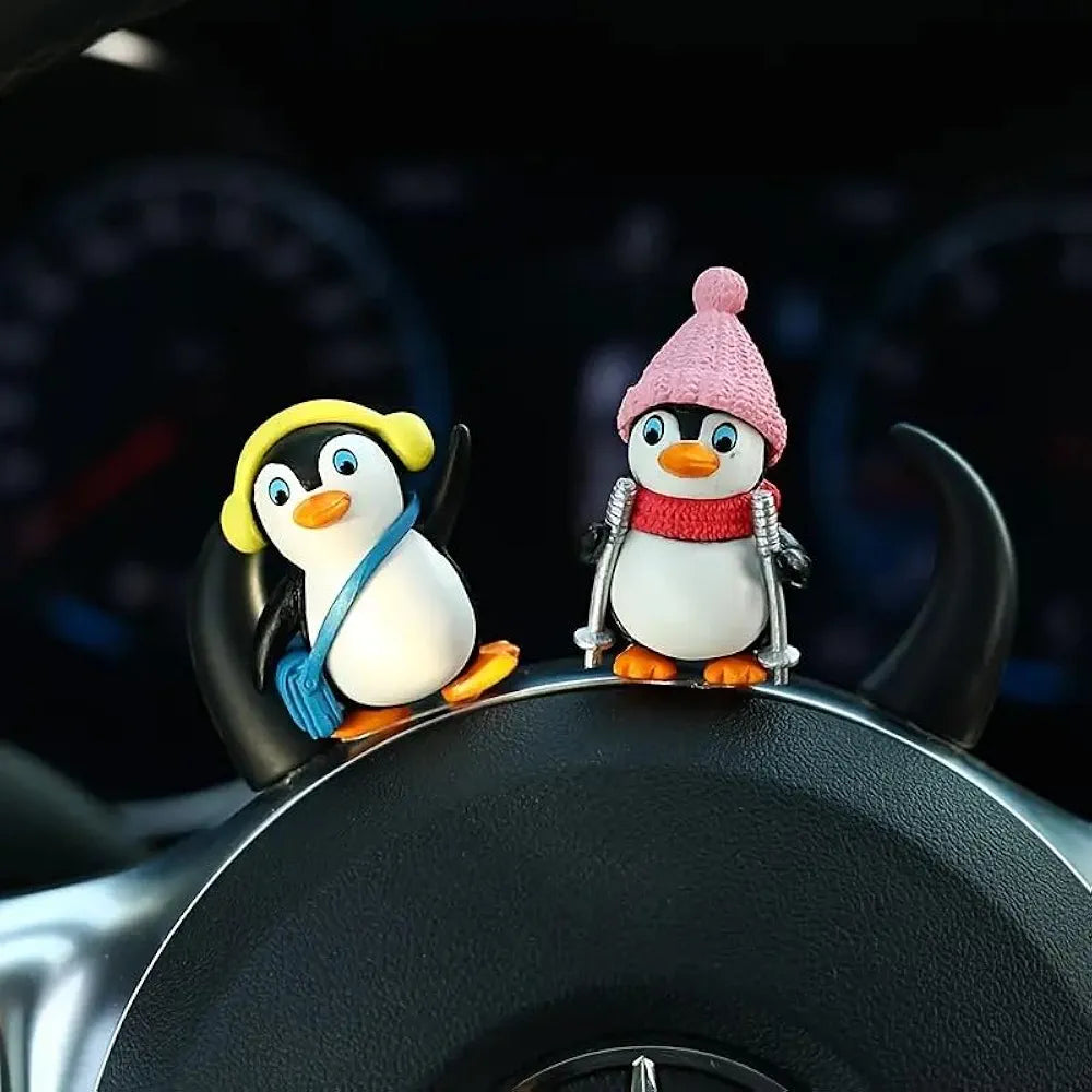 SATYAM KRAFT 1 Set  Resin Penguin Miniature Figurines | Cute Decorative Showpiece | Gift for Him/Her, Home, Bedroom, Living Room, Office, Table, Car Dashboard | Gift & Festive Décor
