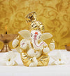 Gold Art India Ceramic Ganesh Idol For Car Dashboard Ganesha Murti For Home Decor