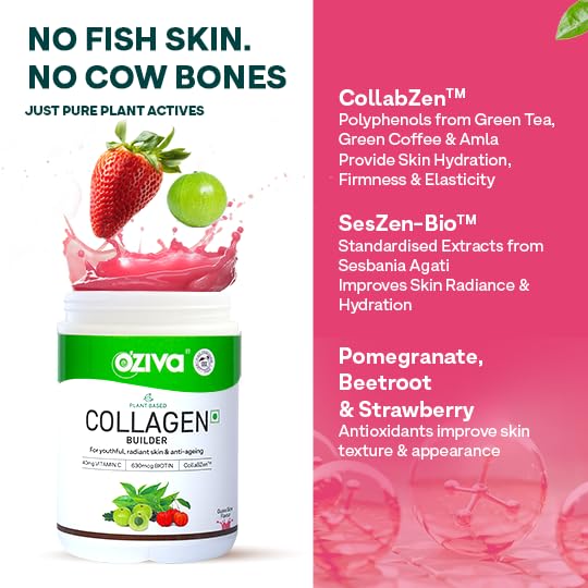 OZiva Vegan Collagen Builder Berry Orange & Watermelon