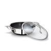 Arttdinox Stellar Triply Stainless Steel Kadhai With Lid | Non Stick Kadai | 24cm | 2.7ltrs | Silver