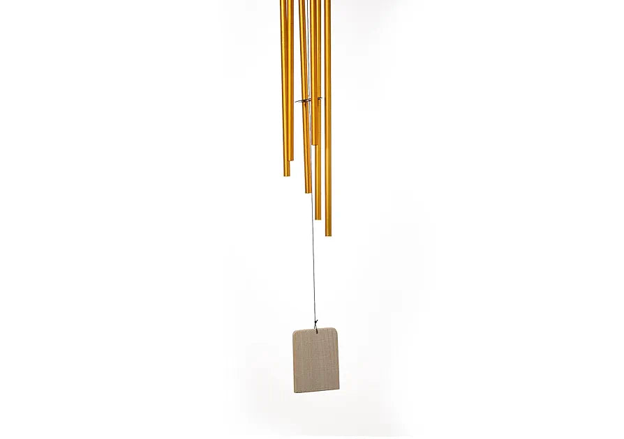 Tej Gifts Feng Shui Metal Wind Chime with 6 Golden Pipes – Positive Energy Good Luck Chime for Home, Balcony & Garden – Decorative Indoor/Outdoor Hanging Bell