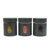 Femora Carbon Steel Jar for Kitchen Storage With Clear Glass Window and Carbon Steel Lid | 300 Ml | 3pc Set | Blue- Green
