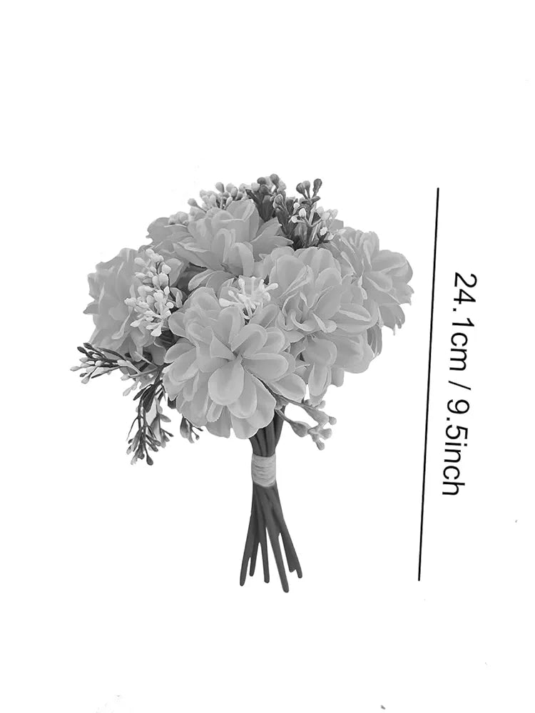 TIED RIBBONS Pack of 2 Artificial Hydrangea Dahlia Flowers Bunch for Home Décor Vase Pot Living Room Office Table, Diwali Decoration Items for Home, Diwali Gifts  