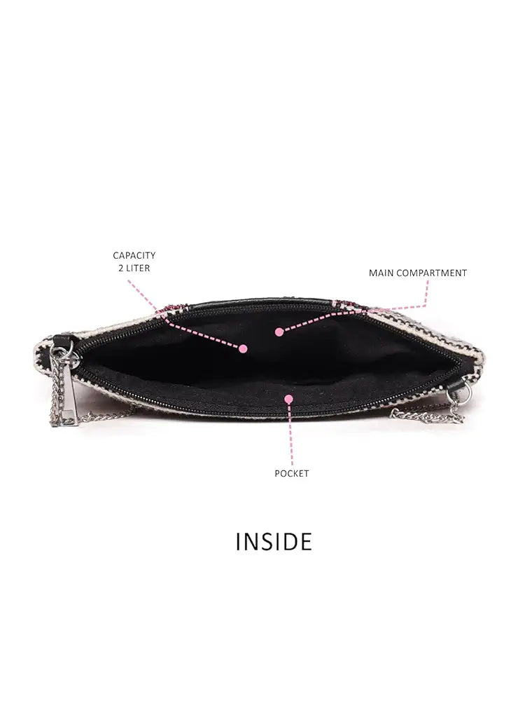 ASTRID Handmade Macrame Flap Over Sling Bag For Girls And Women