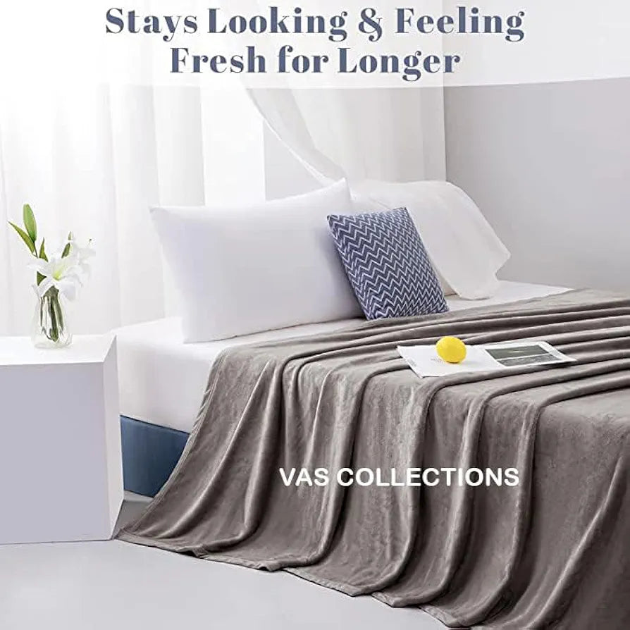 HOMEKART Premium Solid Color Soft Plush Mink Blanket Ultra Cozy and Warm, Silky Soft All-Season Single Bed Blanket for Bed Sofa & Lounge 