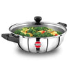 Hawkins 3 Litre Cook n Serve Frying Pan Stainless Steel Fry Pan with Glass Lid