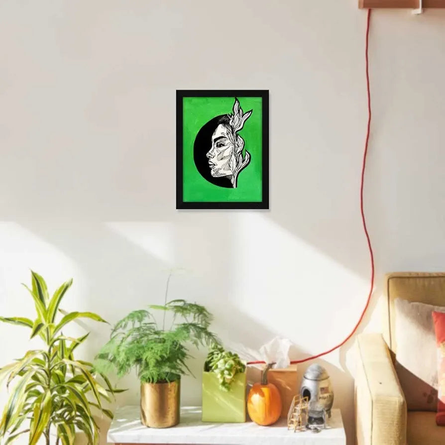 ArtX Paper Pen Art Women Frame Wall Art Painting, Multicolor, Abstract, 10X13 inches, Set of 1