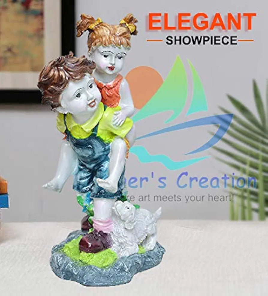 MARINER'S CREATION Polyresin Couple Showpiece, 14X10X33 cm, Multicolour
