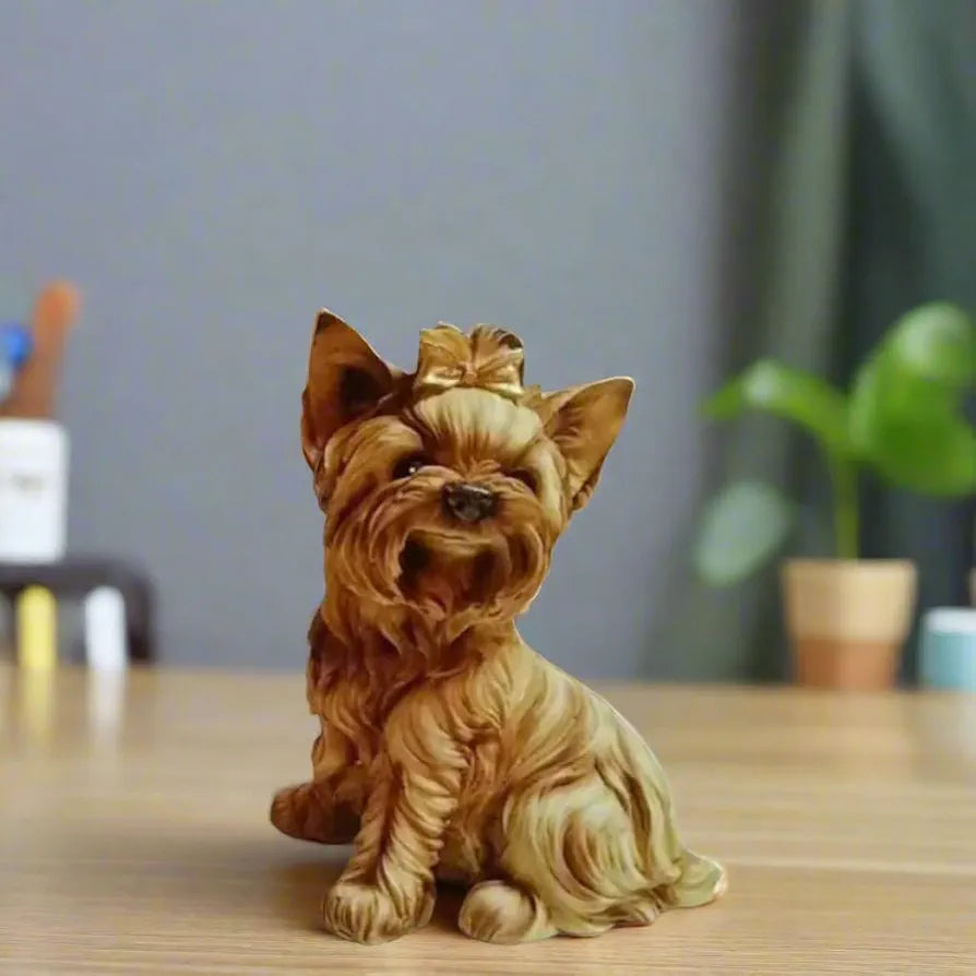 ALILA Pomeranian Dog Showpiece Animal Figurine Sculpture Statue for Table Home Living Room Interior Office Desk Decoration Home Decor, 10 inches