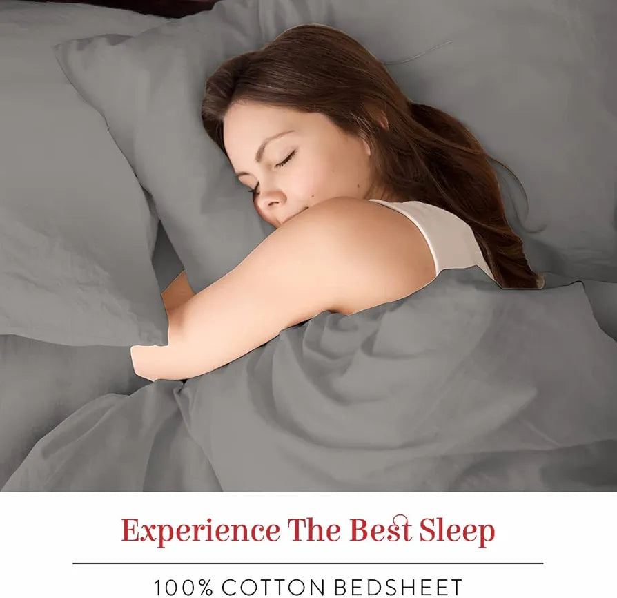 Layers Be Bold 100% Cotton Bedsheet Set for All Seasons - Lightweight, Moisture Absorbent, Machine Washable & Easy to Care - Gift for Housewarming & More - 140 TC - Queen Size 