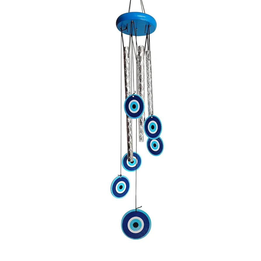 9Dzine Wind Chimes for Home | Wind Chimes for Balcony Bedroom with Evil Eye Protection - Positive Energy | Home Decor Items  - 27 Inches