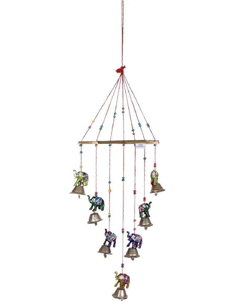 Heart Home Handcrafted Rajasthani Traditional Windchimes|Wooden Wall Hanging Toran,Latkan for Home D�cor 