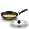 Hawkins Futura 20 cm Frying Pan Non Stick Fry Pan with Stainless Steel Lid Black