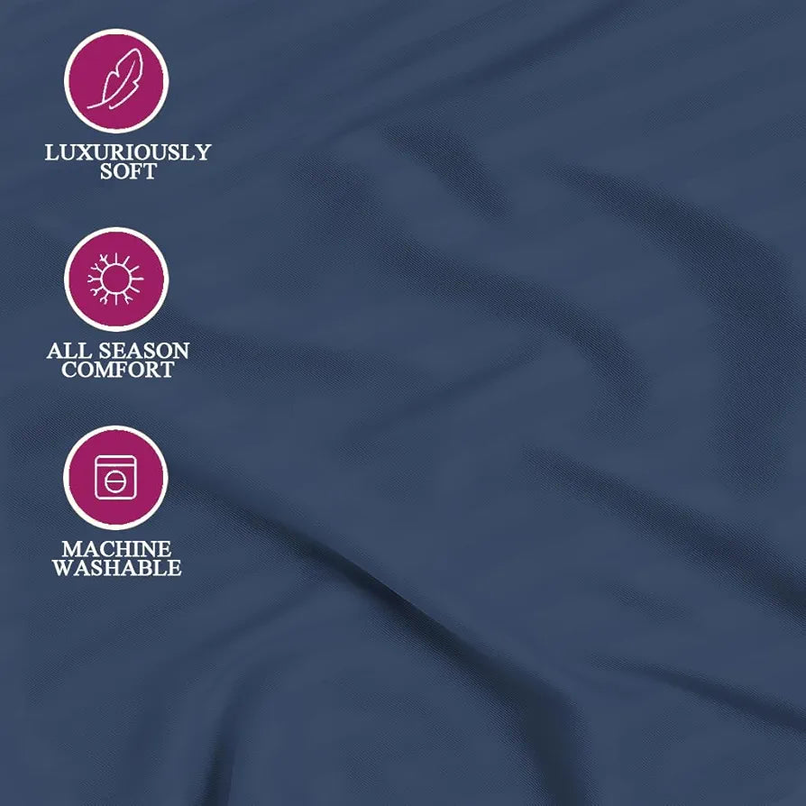 Trance Home Linen 100% Cotton 78x66 inch 200TC Satin Stripe Elastic Fitted Bedsheet | Daily Use Double Bed Fitted Bedspread with 2 Pillow Covers 