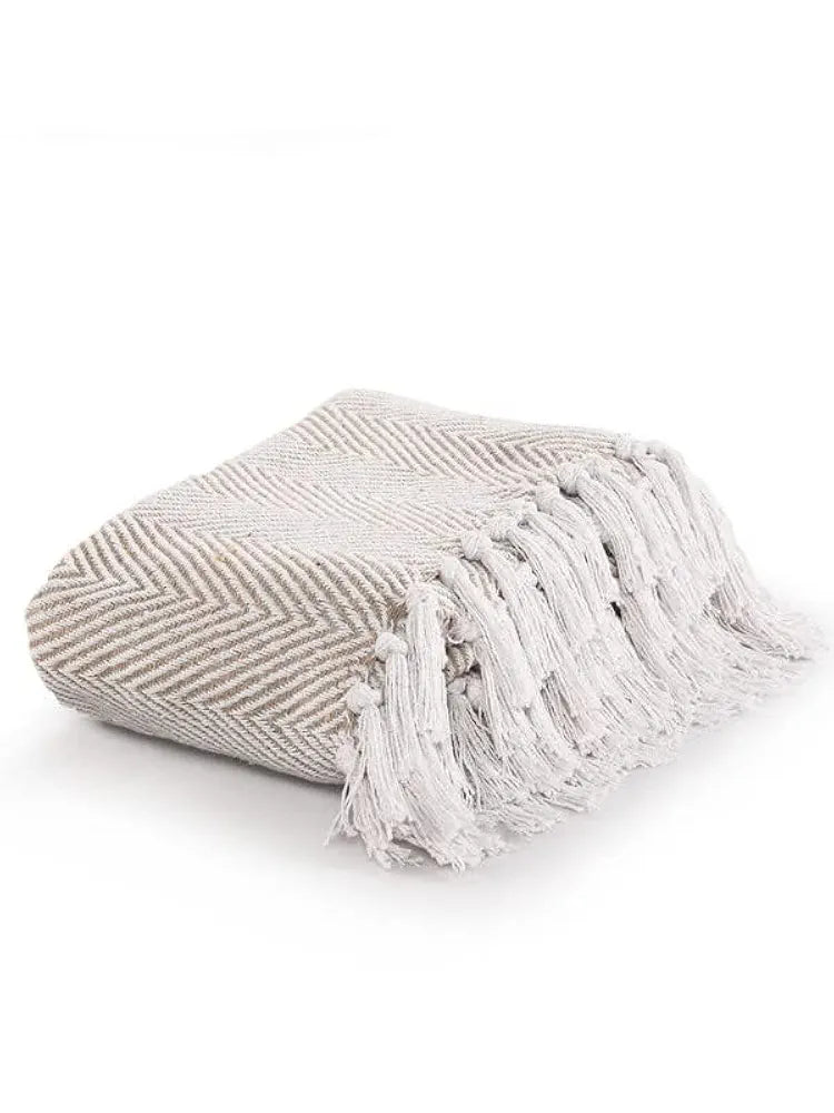 SASHAA WORLD Striped Chevron Throw Blanket | Throw for Living Room, Sofa, Bedroom & Chair | Grey Throw Blanket | 180 x 130 cm Pack of 1