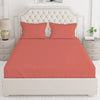 Layers Be Bold Cotton Bedsheet Set for All Seasons Lightweight Moisture Absorbent 140 TC Queen Size Saffron