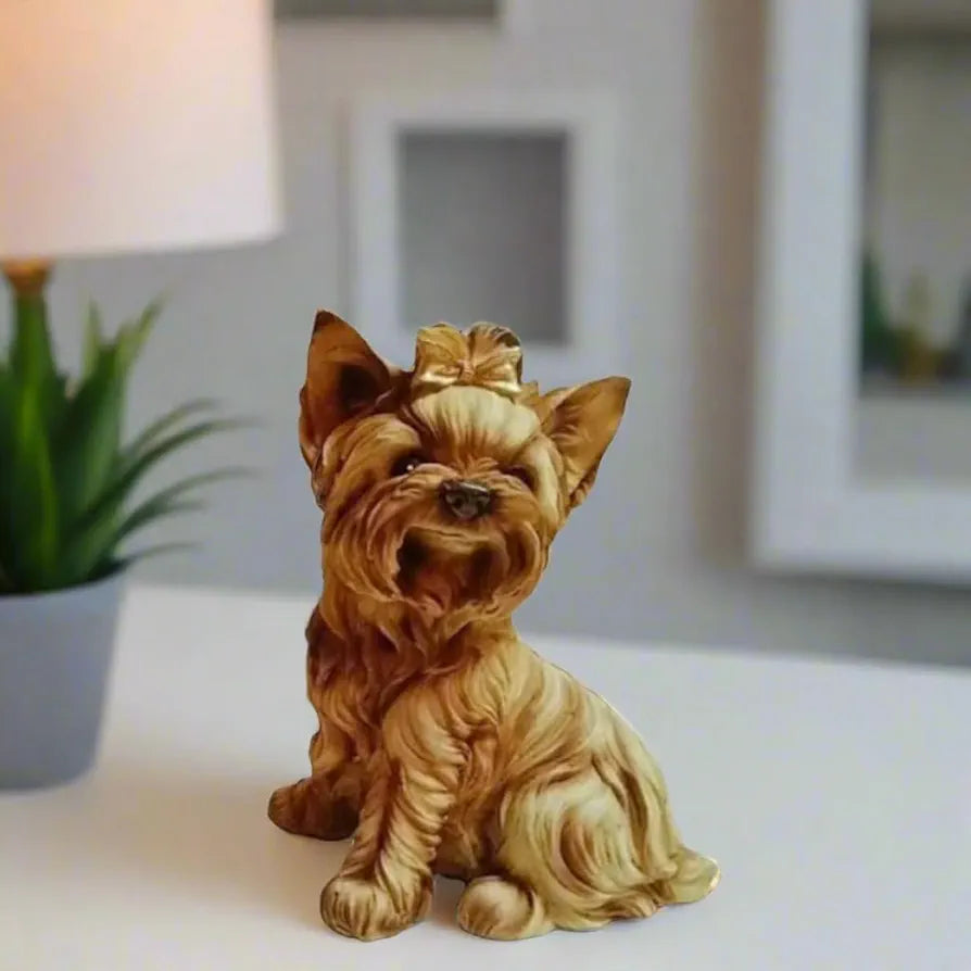 ALILA Pomeranian Dog Showpiece Animal Figurine Sculpture Statue for Table Home Living Room Interior Office Desk Decoration Home Decor, 10 inches