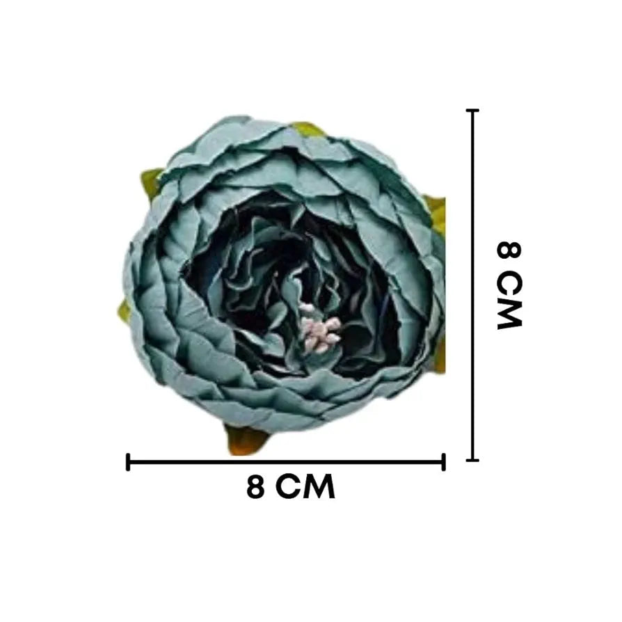 SATYAM KRAFT 6 Pcs Artificial Fabric Rose Flower Heads | Handmade Peony Style Flowers for DIY Crafting, Gift Packing, Bouquet Making, Wedding, Home & Event Decoration 
