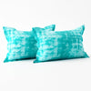 Cloth Fusion Glace Cotton Patchwork Pillow Cover Set of 2 with Envelope Closure Soft Pillow 200 TC Tie-Dye Blue