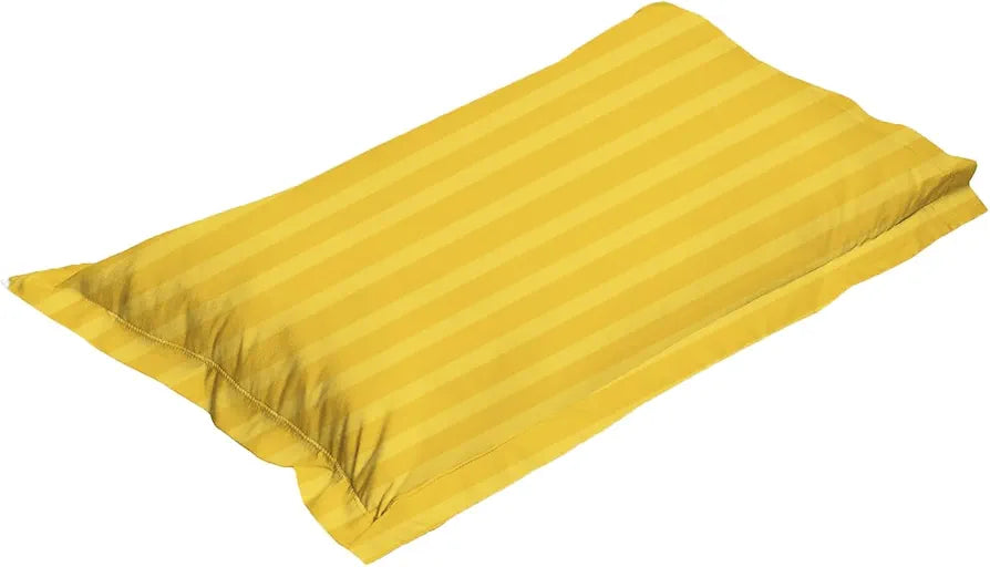 220 Glace Cotton 1 Single Bedsheet with 1 Pillow Cover  Yellow