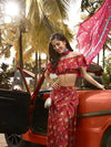 Anouk Fuchsia Printed Pure Cotton Ready to Wear Lehenga & Blouse With Dupatta