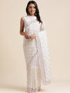 Fabmora Ethnic Motifs Embroidered Organza Saree