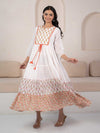 Myshka Ethnic Motifs Printed Tiered Detailed Cotton Ethnic Dress