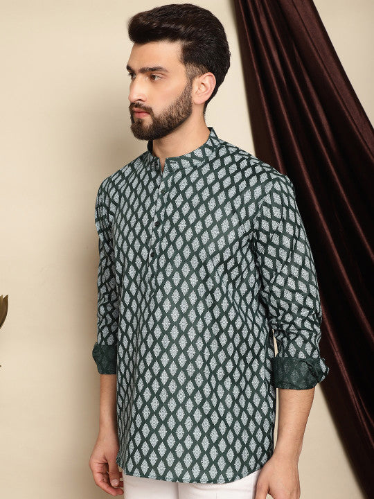 Ethnic Motifs Printed Thread Work Short Kurta