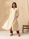 Likha Off White Printed Kurta