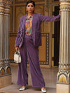 AKS Couture Floral Printed Notched Collar Long Sleeves Blazer With Trousers