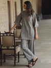 Anayna Women Striped Regular Pure Cotton Kurta with Trousers