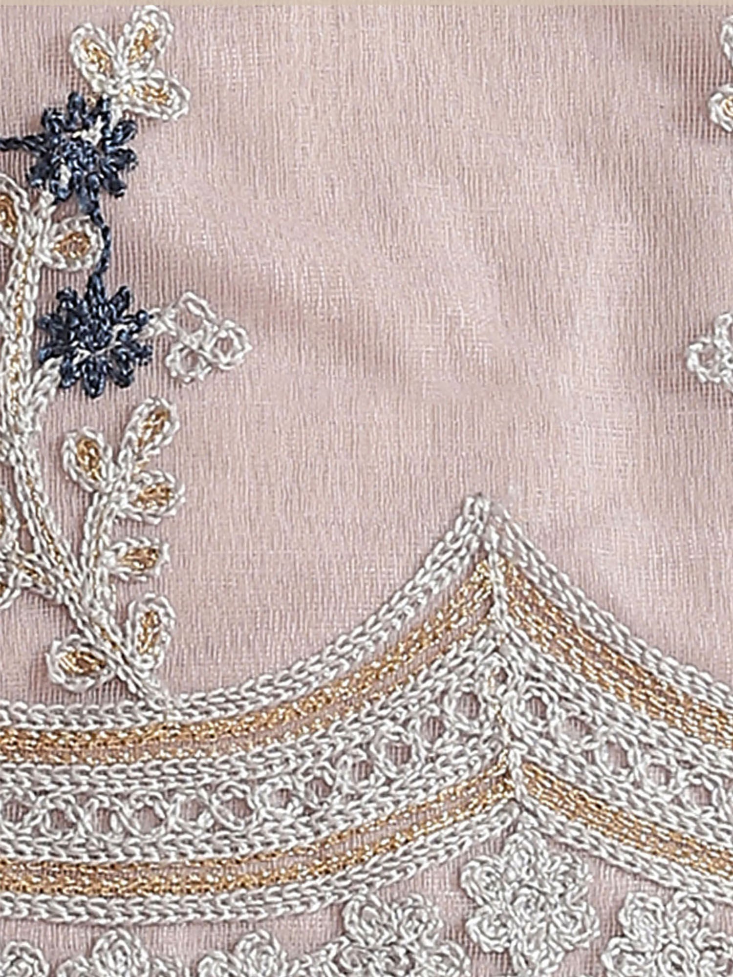 Odette Designer Beige Net Sequins Saree with Unstitched Blouse
