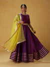 Likha Ghoomar Purple Lehenga and Choli with Dupatta LIKLEH04 (Set of 3) - L